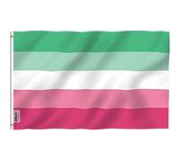 Anley Fly Breeze 3x5 Foot Abrosexual Pride Flag - Colori vivaci e a prova di sbiadimento - Testata in tela e doppie cuciture - Bandiere LGBT abrosessuali in poliestere