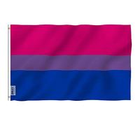 ANLEY Fly Breeze 3x5 Piedi Bandiera Bi Pride - Colore Vivido e Resistente Ai Raggi UV - Testata In Tela E Doppie Cuciture - Bandiera Bisessuale Poliestere Anelli Ottone 3 X 5 Piedi