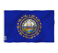 Anley Fly Breeze 3x5 Piedi Bandiera del New Hampshire - Colore Vivido e Resistente Ai Raggi UV - Testata in Tela E Doppie Cuciture - New Hampshire NH Bandiere Poliestere Anelli Ottone 3 X 5 Piedi