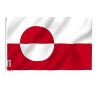 Anley Fly Breeze 3x5 Piedi Bandiera Groenlandia - Resistente ai Colori e agli scolorimenti UV - Intestazione in Tela e Doppia Cucitura - Bandiere groenlandesi in Poliestere con passacavi