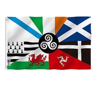 Anley Fly Breeze 3x5 Piedi Bandiera Nazioni Celtiche - Colore Vivido e Resistente Ai Raggi UV - Testata in Tela E Doppie Cuciture - Bandiera Nazioni Celtiche Poliestere Anelli Ottone 3 X 5 Piedi
