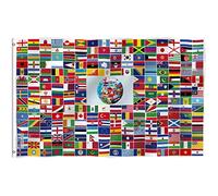 ANLEY Fly Breeze 3x5 piedi Global World Flag - Colore vivido e resistente allo sbiadimento - Intestazione in tela e doppia cucitura - 216 bandiere internazionali in poliestere con occhielli
