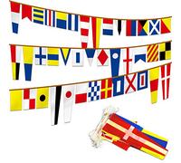 Anley International Maritime Signal Code String Flags Set di 40 bandiere - 40 piedi di lunghezza stendardi decorazione a tema navale - bandiera individuale di 5,5"x18" o 5,5"x9" - 40 piedi