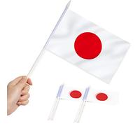 Anley Japan Mini Flag 12 Pack - Bandiere Janpanese piccole in miniatura tenute a mano su bastone - Colori vivaci e resistenti allo sbiadimento - 5 x 8 pollici con asta solida e punta a lancia