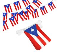 Anley Porto Rico String Flag Stendardi per stendardi, Eventi patriottici 12 giugno Decorazione del giorno nazionale portoricano Bar sportivi - 33 piedi 38 bandiere