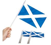 Anley Scotland Mini Flag 12 Pack - Bandiere Scozzesi in Miniatura Piccole tenute a Mano su Bastone - Colori Vivaci e Resistenti allo sbiadimento - 5 x 8 Pollici con Asta Solida e Punta a Lancia