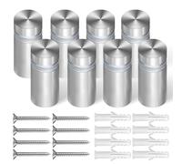 Anley Set di 8 distanziali per insegne con tasselli e distanziatori in Gomma - Viti di Montaggio in Acciaio Inox per Pannelli - Perfetti per Appendere insegne e Pannelli acrilici (1/2 x 1 Pollice)