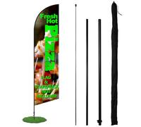 Anley Set di aste per bandiera con piume, set di aste per striscioni assemblate con borsa per il trasporto, adatto per bandiere di piume da 6 x 2 m (bandiera e supporto non inclusi), solo asta per