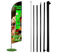 Anley Set di aste per bandiera con piume, set di aste per striscioni assemblate con borsa per il trasporto, adatto per bandiere di piume da 2,5 x 3,5 m (bandiera e supporto non inclusi), solo asta per