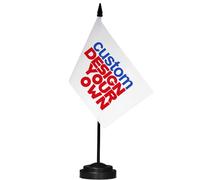 Anley Set di Bandiere da Tavolo Personalizzate - Bandiera da Tavolo Personalizzata con Asta Solida da 12" e Base Nera - Mini Bandiere da Tavolo Personalizzate - 5 x 8 Pollici monofacciali