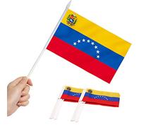 Anley Venezuela Mini Flag 12 Pack - Bandiere venezuelane in Miniatura Piccole tenute a Mano su Bastone - Colori Vivaci e Resistenti allo sbiadimento - 5 x 8 Pollici con Asta Solida e Punta a Lancia