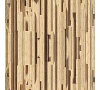 ANLIKY-Pro Carta da parati autoadesiva 3D con blocchi di legno, 44X300CM, pellicola decorativa rimovibile con effetto luce e ombra 3D per mobili.