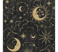 ANLIKY-Pro Carta da parati autoadesiva con motivo a forma di dio della luna e del sole, 44X600CM, pellicola decorativa rimovibile con cielo stellato verde per mobili.