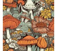 ANLIKY-Pro Carta da parati autoadesiva con stampa di cogumelo, 44 x 300 cm, carta da contatto autoadesiva, rimovibile, con stampa di fiori e funghi, pellicola decorativa per mobili.