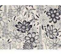 ANLIKY-Pro Carta da parati autoadesiva naturale botanica da staccare e incollare, carta da contatto, motivo ornamento disegnato a mano, 44 x 300 cm, pellicola decorativa rimovibile per mobili