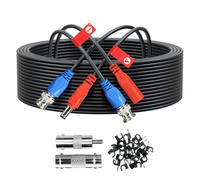 ANLINK Cavo di alimentazione video tutto in uno da 10 m, cavo di alimentazione video BNC premade per telecamere di sicurezza CCTV sistemi di sorveglianza DVR, con connettori RCA BNC e clip per cavi