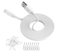 ANLINK Cavo piatto USB C da 3 m, da USB A a USB C, cavo di alimentazione di ricarica per Blink Mini 2/Outdoor 4, Ring Pan-Tilt Indoor Cam, eufy Cam S3 Pro, SoloCam S340/S350/S220/C210 e altre