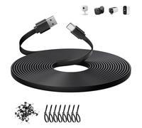 ANLINK Cavo piatto USB C da 5 m, da USB A a USB C, cavo di ricambio per videocamera di sicurezza domestica o qualsiasi dispositivo USB-C, cavo di ricarica e sincronizzazione dati, nero