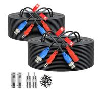 ANLINK Confezione da 2 cavi di alimentazione video all-in-one da 30 m, cavo di alimentazione video BNC premade per telecamere di sicurezza CCTV sistemi di sorveglianza DVR, con connettori BNC RCA e