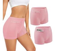 ANLINKSHINE Biancheria Intima da Donna con Mutandine con Tasca segreta, Confezione da 2 Boxer da Viaggio Anti borseggiatore (Rosa)
