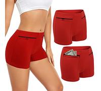 ANLINKSHINE Biancheria intima da donna con tasche nascoste segrete, 2 confezioni, Rosso, X-Large
