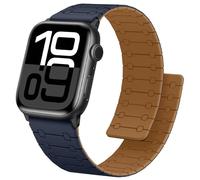 Anlinser Compatibile con Cinturino Apple Watch 42mm 41mm 40mm 38mm, Cinturini Magnetico Reversibile a Doppia Faccia per iWatch SE Serie 11/10/9/8/7/6-1 (Marrone/Blu)
