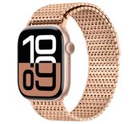 Anlinser Compatibile con Cinturino Apple Watch 46mm 45mm 44mm 42mm, Cinturini di Ricambio Metallo con Chiusura Magnetica Compatibile con Apple Watch Series 11 10 9 8 7 6 5 4 3 SE, Rosa