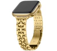 Anlinser Compatibile con Cinturino Apple Watch 49/46/45/44/42/41/38mm, Cinturini Sottili in Metallo Compatibile con iWatch Serie 11 10 9 8 7 6 5 4 3 SE (42/41/40/38, Oro)