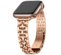 Anlinser Compatibile con Cinturino Apple Watch 49/46/45/44/42/41/38mm, Cinturini Sottili in Metallo Compatibile con iWatch Serie 11 10 9 8 7 6 5 4 3 SE (42/41/40/38, Oro Rosa)