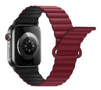 Anlinser Compatibile con Cinturino Apple Watch 49/46/45/44/42/41/40/38mm, Cinturini Magnetici Ricambio Silicone con Passante per iWatch Ultra 3-1 Serie 11/10/9/8/7-1 SE (49/46/45/44,Rosso/Nero)