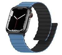 Anlinser Compatibile con Cinturino Apple Watch 49 46 45 44 42 41mm, Cinturini Magnetico Reversibile su Entrambi Lati per iWatch Ultra 3/2/1 SE Serie 11/10/9/8/7-1(49 46 45 44 42mm, Nero/Blu)