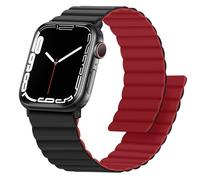 Anlinser Compatibile con Cinturino Apple Watch 49 46 45 44 42 41mm, Cinturini Magnetico Reversibile su Entrambi Lati per iWatch Ultra 3/2/1 SE Serie 11/10/9/8/7-1(49 46 45 44 42mm, Rosso/Nero)