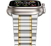 Anlinser Compatibile con Cinturino Apple Watch 49mm 46mm 45mm 44mm 42mm, Cinque Link Cinturini Metallo in Acciaio Inossidabile per iWatch Ultra 3/2/1 Serie 11 10 9 8 7 6 5-1 SE (Argento Oro)