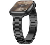 Anlinser Compatibile con Cinturino Apple Watch 49mm 46mm 45mm 44mm 42mm, Cinturini Sottile da Donna in Metallo per iWatch Ultra 3/2/1 Serie 11 10 9 8 7 6 5-1 SE (Nero)