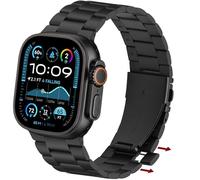 Anlinser Compatibile con Cinturino Apple Watch 49mm 46mm 45mm 44mm 42mm Nessun Attrezzo Richiesto, Cinturini in Metallo Compatibile con iWatch Ultra 3/2/1 SE Serie 11 10 9 8 7 6-1 (Nero)
