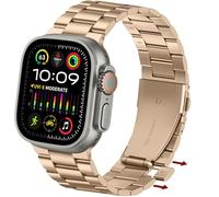 Anlinser Compatibile con Cinturino Apple Watch 49mm 46mm 45mm 44mm 42mm Nessun Attrezzo Richiesto, Cinturini in Metallo Compatibile con iWatch Ultra 3/2/1 SE Serie 11 10 9 8 7 6-1 (Oro)