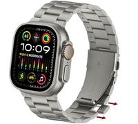Anlinser Compatibile con Cinturino Apple Watch 49mm 46mm 45mm 44mm 42mm Nessun Attrezzo Richiesto, Cinturini in Metallo Compatibile con iWatch Ultra 3/2/1 SE Serie 11 10 9 8 7 6-1 (Titanium)