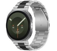 Anlinser Compatibile con Cinturino Samsung Galaxy Watch 8 44mm 40mm/Watch 8 Classic 46mm, No Gap Cinturini in Metallo 22MM, Argento-Nero