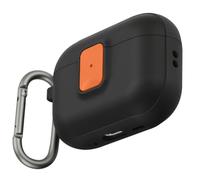 Anlinser Cover per AirPods Pro 3, Compatibile con Custodia Apple AirPods Pro 3 Generazione (2025), Effetto Bicolore, con Chiusura di Sicurezza e Moschettone, Nero Arancione
