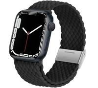 Anlinser Solo Loop Compatibile con Cinturino Apple Watch 49mm 46mm 45mm 44mm 42mm, Cinturini Elastiche con Fibbia Regolabile per iWatch Ultra 3/2/1 SE Serie 11 10 9 8 7 6 5 4-1, Nero