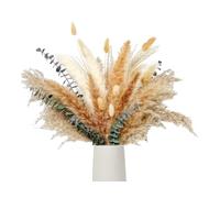 Anlising 120PCS Decorazione di Erba di Pampas Essiccata, Pampa Naturale, Fiori Secchi Decorativi, Erba di Pampa Essiccata, Pompas Marroni, Erba della Pampas Decorative, per Matrimoni, Camera da Letto