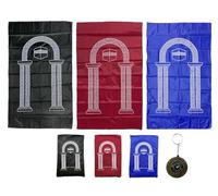 Anlising 3 tappetini da preghiera musulmana, portatile, da viaggio, con bussola, tascabile, per preghiera islamica, portatile, pieghevole, tappetino da preghiera musulmano, tappeto da preghiera