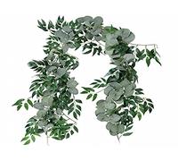Anlising Ghirlanda di eucalipto, Pianta Artificiale, Pianta Artificiale, 6 Strati di Eucalipto, Pianta Artificiale, Eucalipto, da Appendere, per Matrimoni, Decorazione per la Casa (Verde)