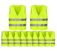 Anlising Gilet di Sicurezza, 10PCS Giallo Giubbotto di Sicurezza Riflettente,Gil