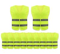 Anlising Gilet di Sicurezza, 10PCS Giallo Giubbotto di Sicurezza Riflettente,Gil
