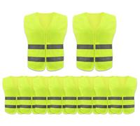 Anlising Gilet di Sicurezza, 10PCS Giallo Giubbotto di Sicurezza Riflettente,Gilet di Sicurezza ad Alta visibilità,Gilet Riflettente per Auto,Gilet Catarifrangente,per Guidatore, Addetti alla Pulizia