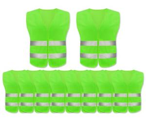 Anlising Gilet di Sicurezza, 10PCS Giubbotto di Sicurezza Riflettente,Gilet di Sicurezza ad Alta visibilità,Gilet Riflettente per Auto,Gilet Catarifrangente,per Guidatore, Addetti alla Pulizia