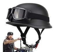 Anloximt Caschi da Moto - Stile Berretto a Mezza Conchiglia | Mezzo Berretto Estivo da Moto retrò con Occhiali Visiera per Uomini Adulti ATV