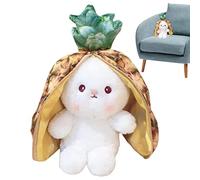 Anloximt Coniglietto ripieno | Simpatico Coniglietto ripieno di Pasqua,Easter Reversible Pitaya Bunny Bunny Toy Ananas Peluche con Cerniera Soft Funny Reversible Reversible Drop Ear Rabbit