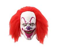 Anloximt Halloween Male Ridere Pagliaccio Sega Spaventoso malvagio inquietante con i Capelli Rossi Cosplay Halloween Horror Cosplay Costume Prop per Adulti